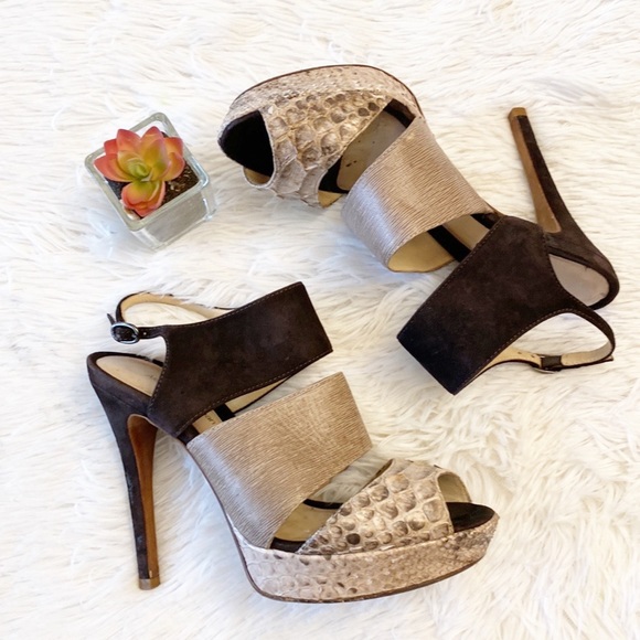 ALEXANDRE BIRMAN | Colorblock Snake print platform stilettos heels women size 8 - Picture 5 of 10